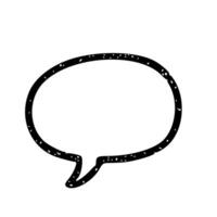 Hand Drawn Black and White Speech Bubble Communication Graphic Element vector