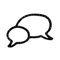 Rough Handdrawn Speech Bubbles Communication Sign Outline Shape Icon vector