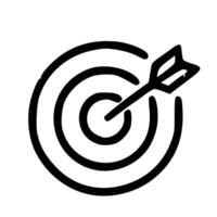 Simple Line Drawing Target with Arrow Icon Isolated Illustration vector
