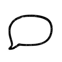 Rough Sketchy Line Art Speech Bubble Shape Communication Icon vector