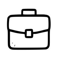 Simple Handdrawn Outlined Briefcase Icon, Business Portfolio Graphic Element vector