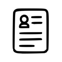 Simple Hand Drawn Document Paper Icon with Line Text Element vector