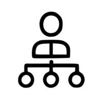 Minimalist Outline Team Hierarchy Organization Structure Icon Symbol Graphic vector