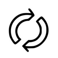 Simple Line Recycle Arrows Circle Element Shape Icon Symbol vector