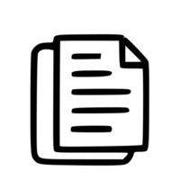 Simple Handdrawn Paper Document Stack with Folded Corner Icon vector