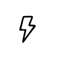 Simple Handdrawn Stroke Lightning Bolt Energy Spark Shape Icon vector