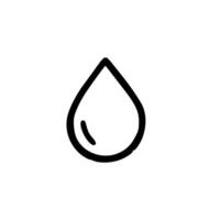 Simple Line Water Drop Shape Element Icon with reflection vector