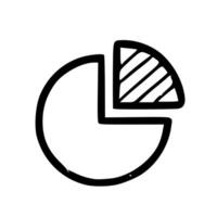 Simple Handdrawn Pie Chart Segment Outline Graphic Element Illustration vector