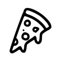 Simple Line Art Pizza Slice Icon with Pepperoni Toppings Isolated vector