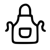 Simple Line Drawing Apron Cooking Utensil Isolated on White Background vector