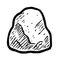 Rough Handdrawn Simple Boulder Silhouette Illustration Element on White Background vector