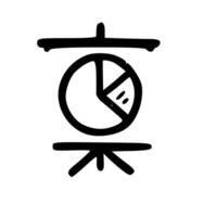 Sketchy Handdrawn Kanji Style Pie Chart Graphic Representation Symbol vector