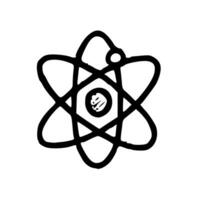 Rough Handdrawn Scientific Atom Symbol Element Molecular Structure Icon vector