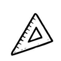 Handdrawn Sketchy Triangle Ruler Measurement Tool for Education and Design Project vector