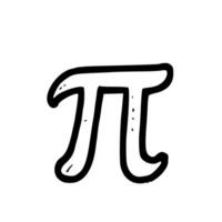 Simple Line Art Outline Handdrawn Pi Symbol Shape Illustration Design vector