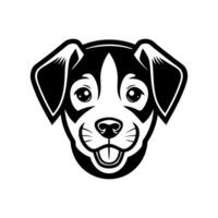 Monochromatic Minimalist Dog Head Illustration Graphic Element Icon Design vector