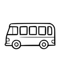 Simple Outline Sketch Bus Illustration Minimalist Drawing Style Vehicle vector