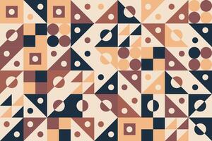 Braun, black and white tile seamless pattern made of triangles and circles, with flat design suitable for modern textile or paper vector