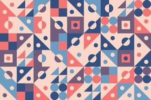 Abstract triangle and circle combination forming a vintage seamless pattern in modern colors, ideal for print and decor vector