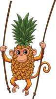 Pineapple Monkey Character vector