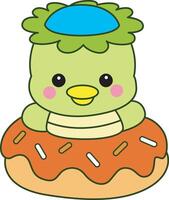 Kappa in the middle of doughnut. vector