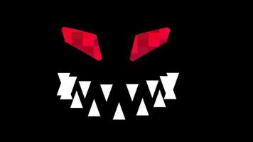 A menacing red-eyed shadow with sharp teeth emerges from the darkness, signaling the beginning of a mysterious and intense journey video