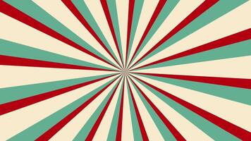 A dynamic radial red and green carnival pattern background evokes energy, action, and excitement in a game setting video