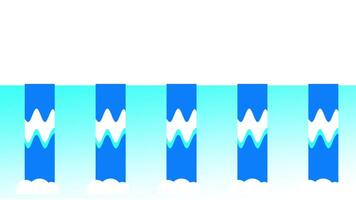 Parallel vertical water streams fall in perfect symmetry on a bright background, evoking purity, balance, and futuristic flow aesthetics video