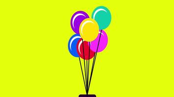 An uplifting image of balloons floating on a bright yellow background, symbolizing joy, celebration, and carefree spirit video
