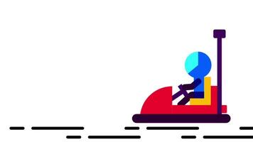 A lively action shot of a bumper car ride captures the motion and collision dynamics in a fun fairground atmosphere video
