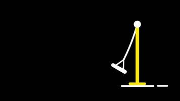 A dynamic depiction of a pendulum swing demonstrates kinetic motion in a minimalist amusement-style visual with clean geometry video