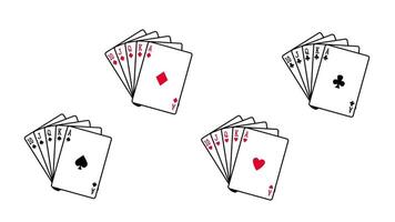 Several hands of cards are shown from different angles, presenting the variety and strategy involved in poker and card games video