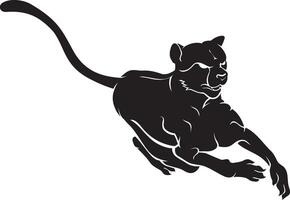 Fast Cheetah Front Silhouette vector