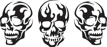 Flaming Skull Abstract Design vector