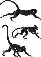 Monkey Crawling Silhouette vector