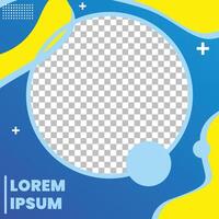 Modern Abstract Social Media Frame with Blue and Yellow Geometric Design vector
