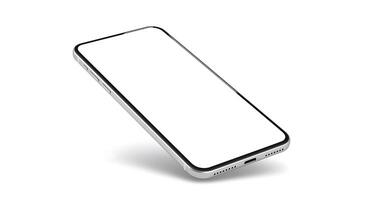 An iphone with a blank screen on a white background photo