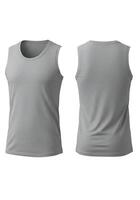A gray tank top with a front view photo