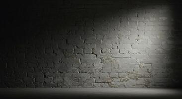 An empty room with a light shining on it photo