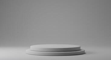 3d render of a podium on a gray background photo