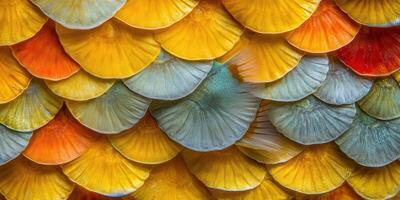 Vibrant Fish Scales Texture Golden Hues Abstract Background Design Pattern art blue grey macro image photo