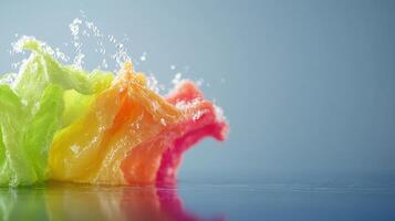 Colorful liquid splashing on a surface photo