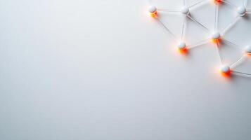 White and orange dots on a white background photo