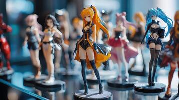 A display of figurines of anime characters photo