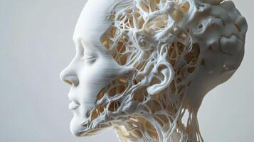 A 3d printed head with a lot of hair photo