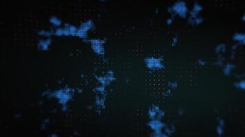 Digital high tech background with particles and geometric shapes, data analysis technologies, network connection, big data, computer technology concept. Seamless loop video