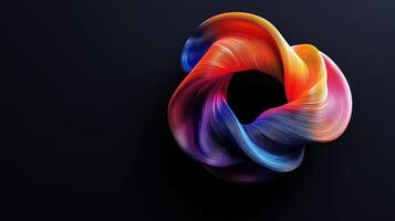 A colorful abstract design on a black background photo