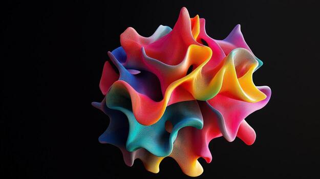 un vistoso resumen escultura en un negro antecedentes foto