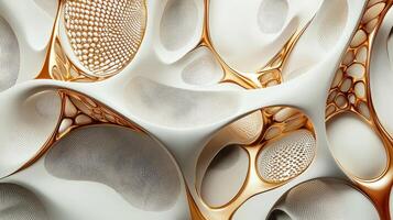A white and gold abstract wall design photo