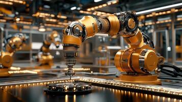 Robot manufacturing in the factory photo